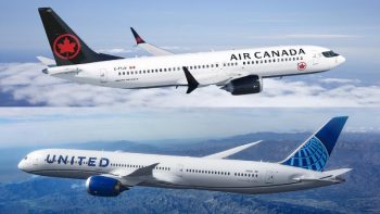 Air Canada and United Airlines planes.